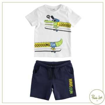 Completo iDO Bianco - Abbigliamento Bambini Primavera Estate 2022 -codice articolo 44713