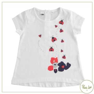 T-shirt  iDO Bianco-Rosso Abbigliamento Bambini Primavera Estate 2022 44743
