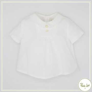 Camicia Fina Ejerique Bianco Abbigliamento Bambini Primavera Estate 2022 P22B09