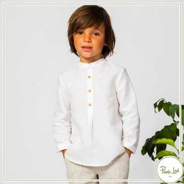 Camicia Fina Ejerique Bianco Abbigliamento Bambini Primavera Estate 2022 P22B73