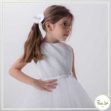 Vestito Miss Leod Bianco Abbigliamento Bambini Primavera Estate 2021 4609