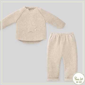 Completo Felpa e Pantalone Paz Rodriguez Sand - Abbigliamento Neonato Autunno Inverno 2022 -codice articolo 014-190031