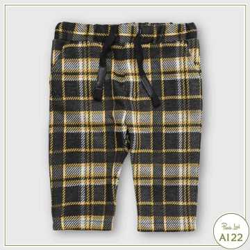 1291P0832-Pantaloni Alessandrini Ochre/Grey-Abbigliamento Bambini Autunno Inverno 2022