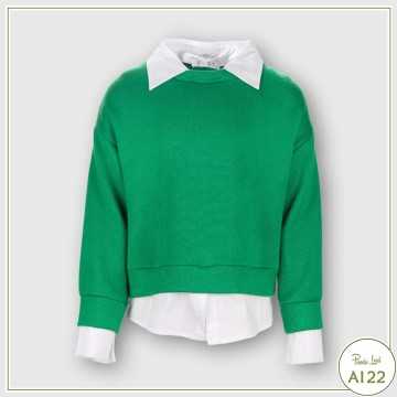Maglia Elsy Verde - Abbigliamento Bambini Autunno Inverno 2022 -codice articolo 4928-AI22