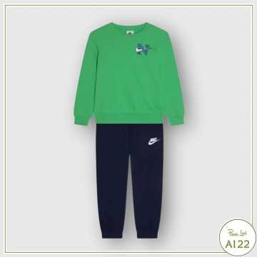 Completo Nike Verde Navy - Abbigliamento Bambini Autunno Inverno 2022 -codice articolo 66K141-U90