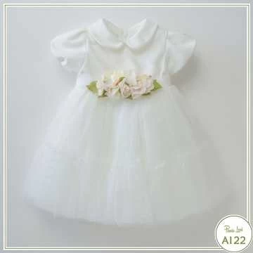 R410-Abito Miss Leod Bianco-Abbigliamento Bambini Autunno Inverno 2022
