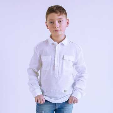 Camicia Alessandrini Lino - Abbigliamento Bambini Primavera Estate 2023 -codice articolo 1235C1133