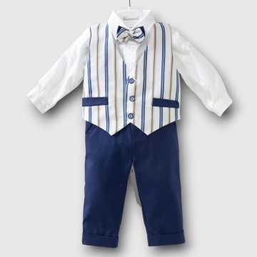 Completo Ninnaoh Blu - Abbigliamento Neonato Primavera Estate 2023 -codice articolo E23CM602