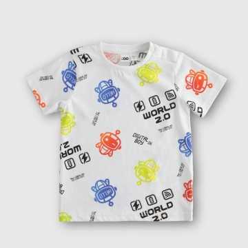 T-Shirt iDO Bianco-Nero - Abbigliamento Bambini Primavera Estate 2023 -codice articolo 46209