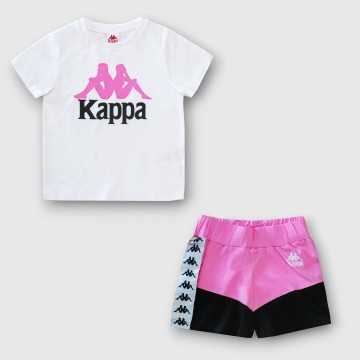Completo Kappa Bianco/Rosa - Abbigliamento Bambini Primavera Estate 2023 -codice articolo 3746K0016