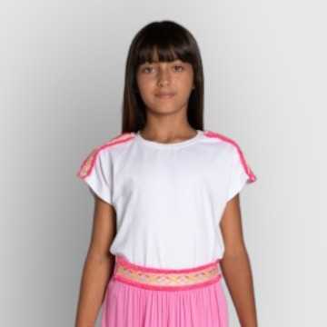 4415G-TS-T-Shirt J'Aime Bianco-Abbigliamento Bambini Primavera Estate 2023