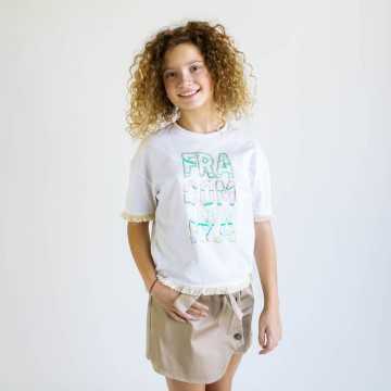 T-Shirt Fracomina Bianca - Abbigliamento Bambini Primavera Estate 2023 -codice articolo FM0472