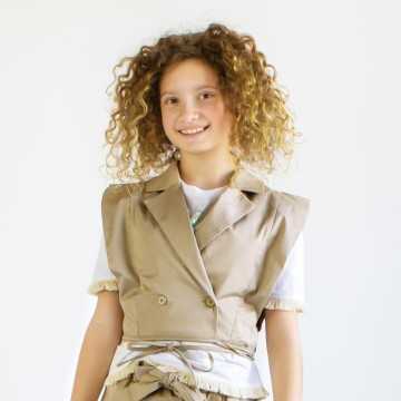 Gilet Fracomina Beige - Abbigliamento Bambini Primavera Estate 2023 -codice articolo FM0539-Gilet