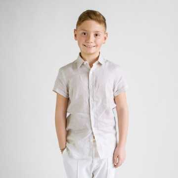 CSK0784-Camicia Shakò Beige-Abbigliamento Bambini Primavera Estate 2023