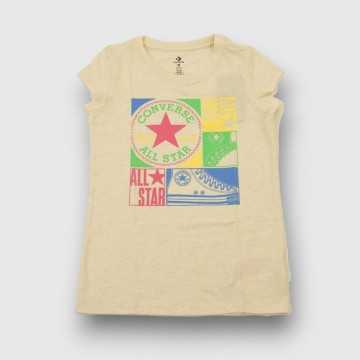 3CD740-X7P-T-Shirt Converse Avorio-Abbigliamento Bambini Primavera Estate 2023