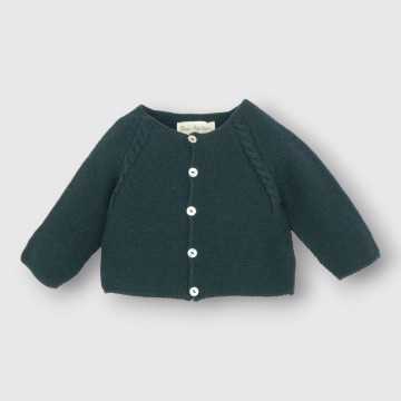 O23A98VER-Cardigan Fina Ejerique Verde-Abbigliamento Bambini Autunno Inverno 2023