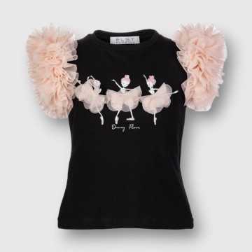 6911-PE24-T-Shirt Elsy Black-Abbigliamento Bambini Primavera Estate 2024