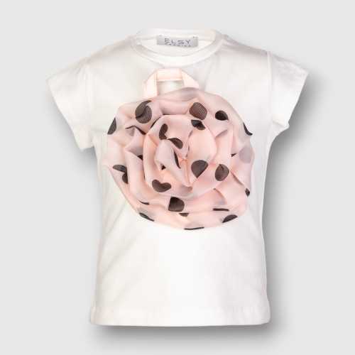 6913-PE24-T-Shirt Elsy Yogurt-Abbigliamento Bambini Primavera Estate 2024