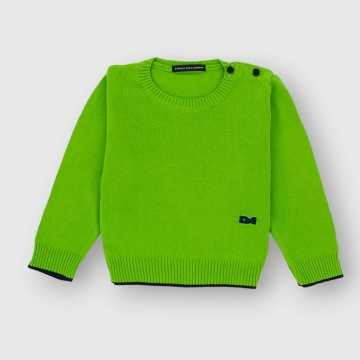 1295W00070-Maglia Alessandrini Verde-Abbigliamento Bambini Primavera Estate 2024