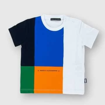 1296M00031-T-Shirt Alessandrini Bianco-Abbigliamento Bambini Primavera Estate 2024
