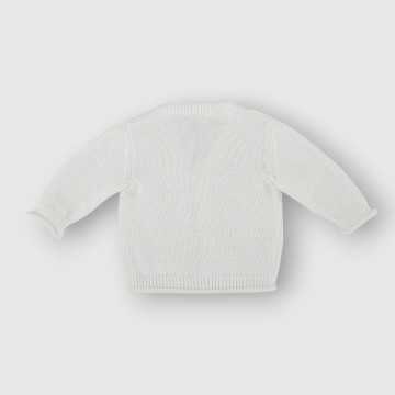 MGL1M-Cardigan Lalalu Bianco-Abbigliamento Neonato Primavera Estate 2024