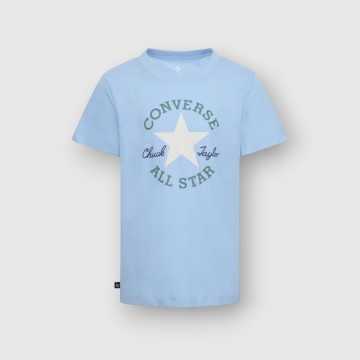 8CF394-BIS-T-shirt Converse Azzurro-Abbigliamento Bambini Primavera Estate 2024