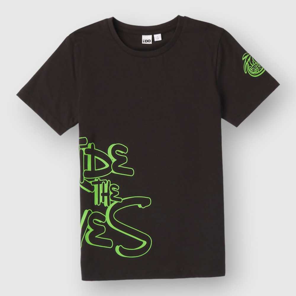 48809-T-Shirt iDO Nero-Abbigliamento Bambini Primavera Estate 2024