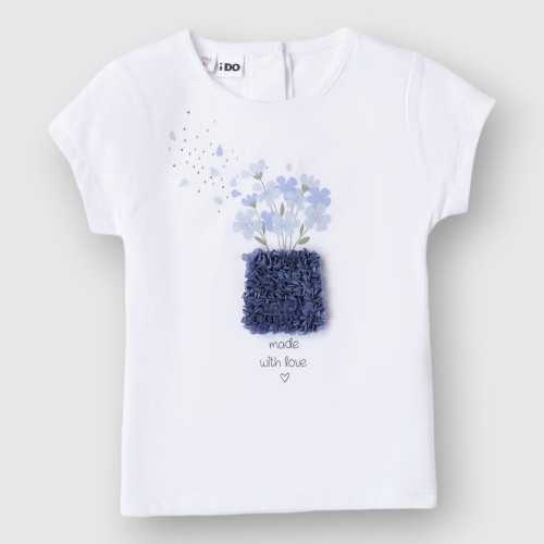 48341-T-Shirt iDO Optical White-Abbigliamento Bambini Primavera Estate 2024