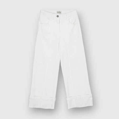 FM0937-Pantalone Fracomina Bianco-Abbigliamento Bambini Primavera Estate 2024