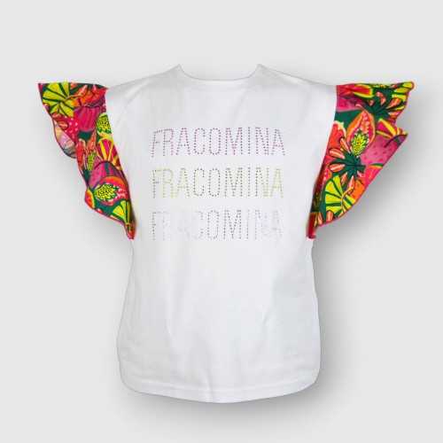 FM1043-T-Shirt Fracomina Bianco-Abbigliamento Bambini Primavera Estate 2024