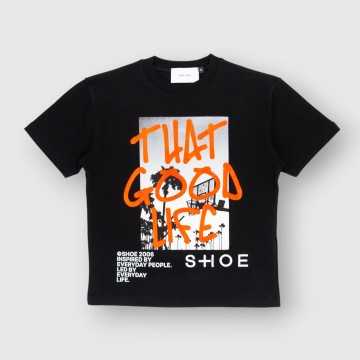 S24TEDDY1117-M-T-Shirt Shoe Nero-Abbigliamento Bambini Primavera Estate 2024