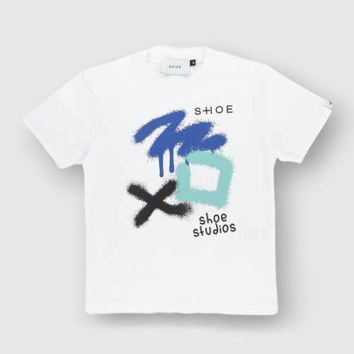 S24TIMMY3119-M-bi-T-Shirt Shoe Bianco-Abbigliamento Bambini Primavera Estate 2024