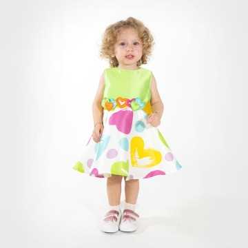 S403-CAMP-Vestito Miss Leod Verde-Abbigliamento Bambini Primavera Estate 2023