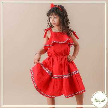 Miniabito Fracomina Red - Abbigliamento Bambini Primavera Estate 2021 -codice articolo F621SD2011J40001-234